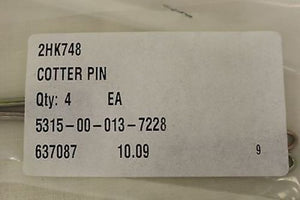 Set of 4 Cotter Pins, 2HK748, 137228, 105727, 5315-00-013-7228, New