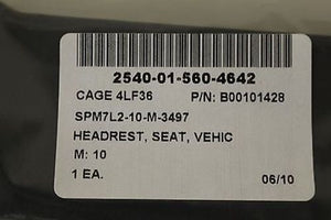 Top Vehicle Headrest, NSN: 2540-01-560-4642, P/N:B00101428, New!