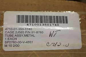 Caterpillar Metal Tube Assembly, PN 9Y-8760, NSN 4710-01-350-1740, New!