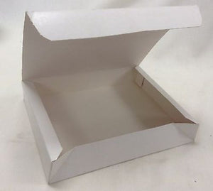 25 Sperring White Corp Paperboard Folding Lunch Box 9 3/4" x 7 13/16" x 5/8" New