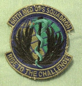 60th Med Ops Squadron, Rise To The Challenge Patch, Sew On