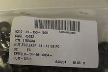 Load image into Gallery viewer, Nut, Self Locking, Extended Washer, Pkg 32 NSN 5310-01-155-1905, PN 115303A, NEW