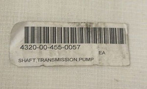 Transmission Pump Shaft, NSN 4320-00-455-0057, P/N 834630, NEW!