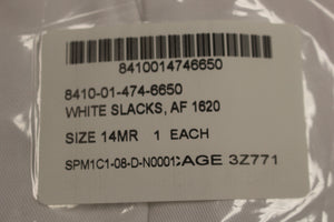 US Navy Women's White Dress Pant Slacks - 14 Misses Regular - 8410-01-474-6650