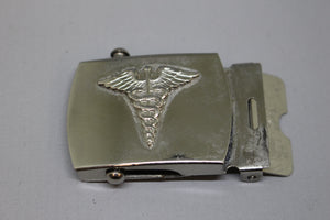 USN Naval Medical Belt Buckle With Caduceus -Used