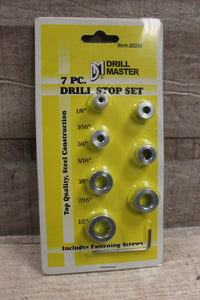 Drill Master 7-Piece Drill Stop Set With Fastening Screw -New