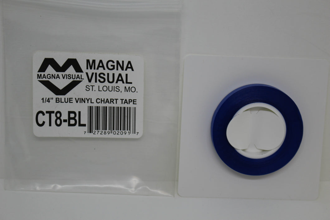 Magna Visual CT8-BL Blue Vinyl Chart Tape, 1/4