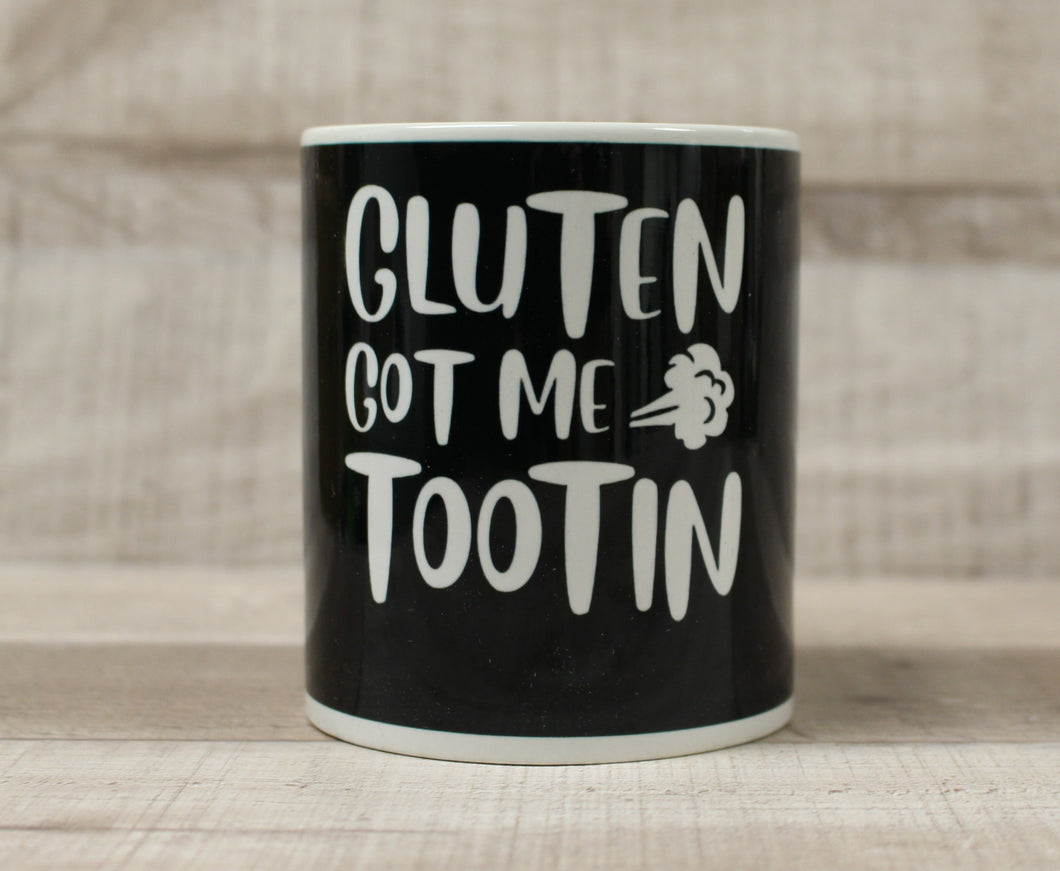 Gluten Got Me Tootin Coffee Mug Cup -New