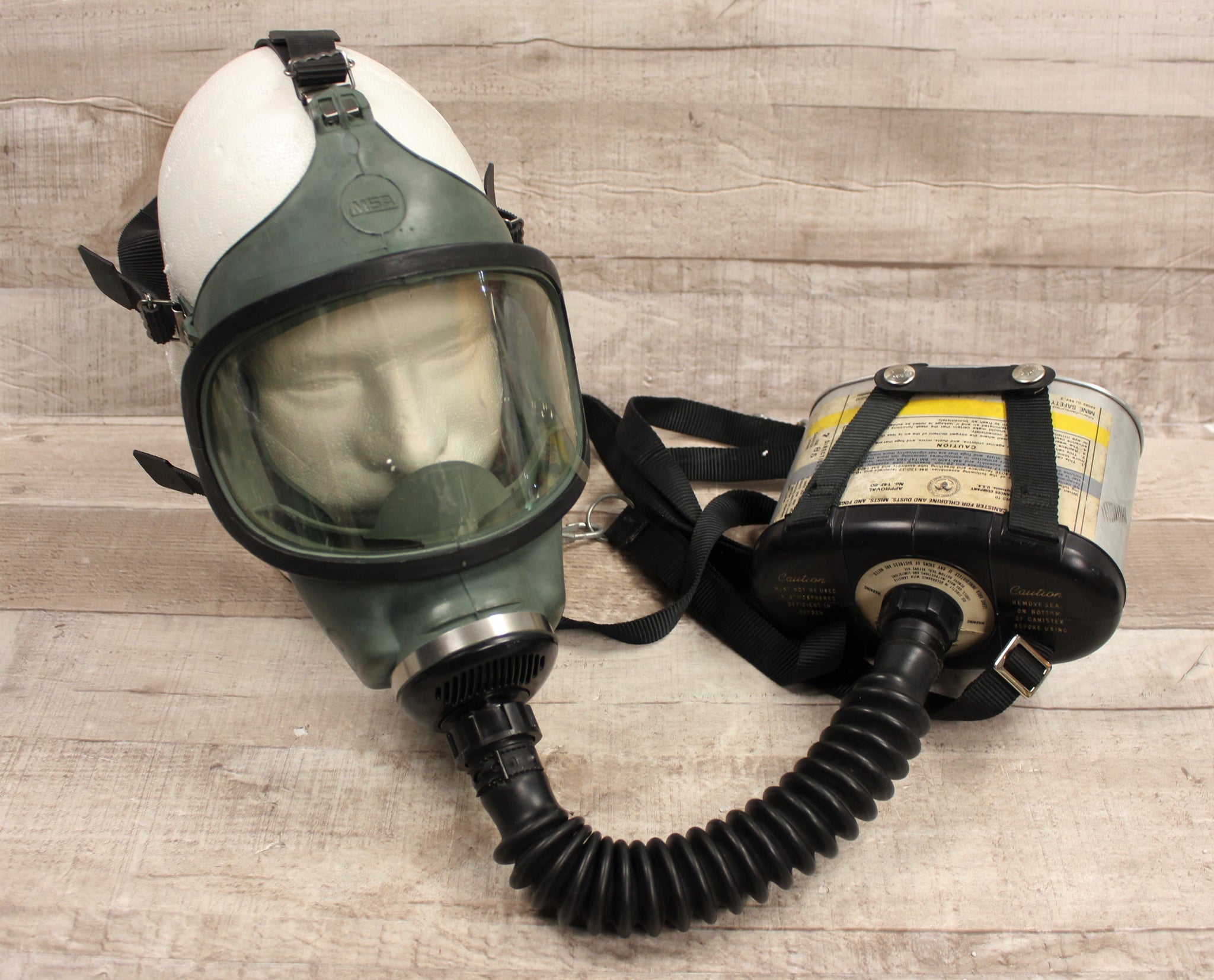 MSA Supersize Gas Mask with Breathing Tube, Harness, & Canister – Military  Steals and Surplus
