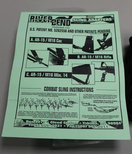 River Bend Firearm Rifle Sling Adapter - AR-15 / M16 - Black - New