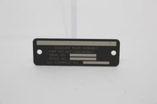 Load image into Gallery viewer, Coolant Pump Assembly Identification Plate, 9905-01-493-3430, 6934997, New