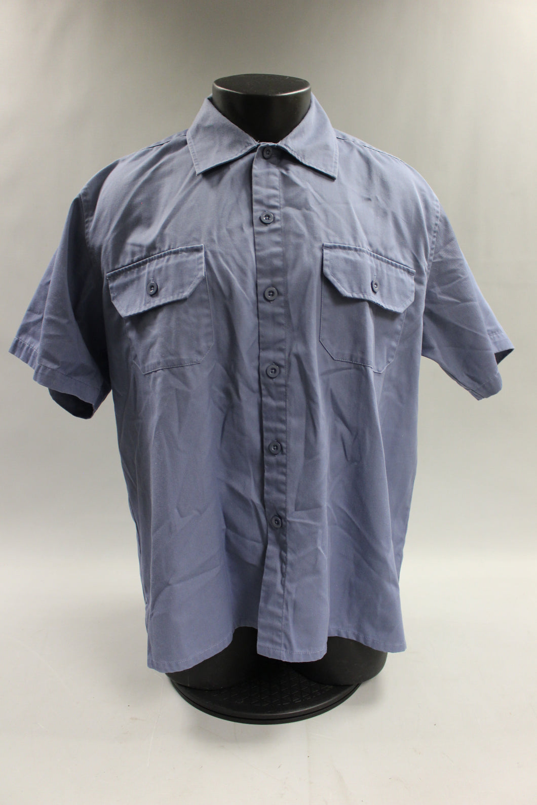 Work Ethic By Haband Men's Button Up Work Shirt Size L -Blue -Used