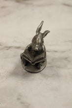 Load image into Gallery viewer, Hasper Hudson Pewter Rabbit With Book Miniature Figurine -Pewter -Used