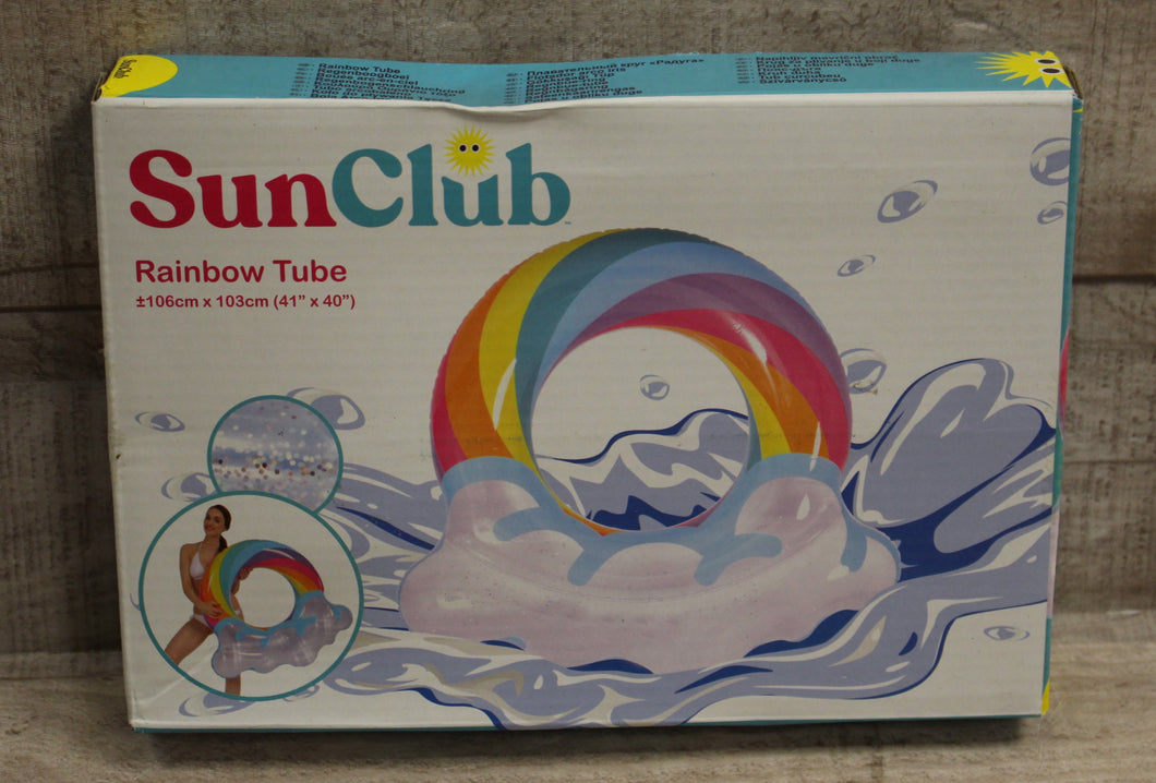 SunClub Inflatable Swimming Ring Rainbow Tube - 41” x 40” - New