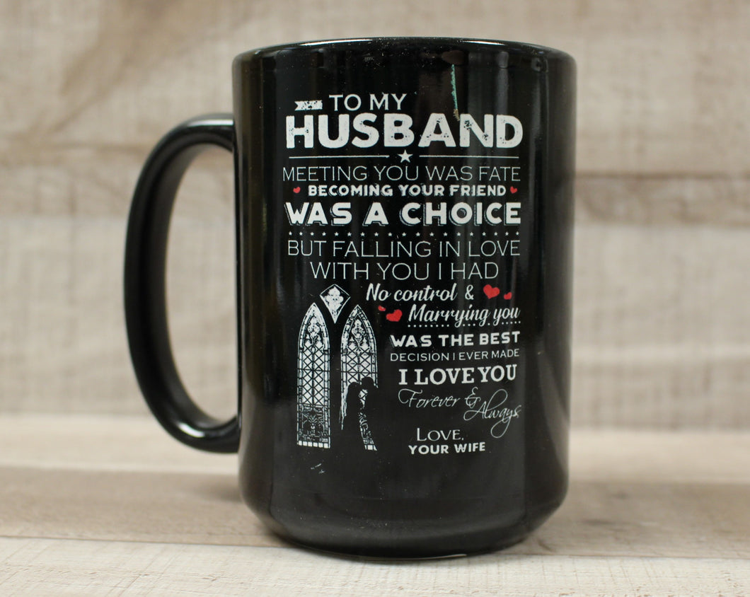 To My Husband, Meeting You Was Fate Coffee Cup Mug - Wife Rainbow Love - New