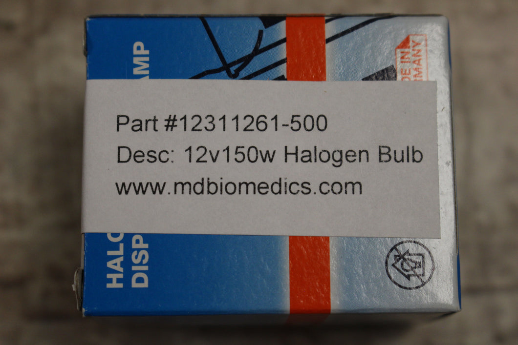MD Biomedics #12311261-500 12v 150W Halogen Microscope Bulb -New