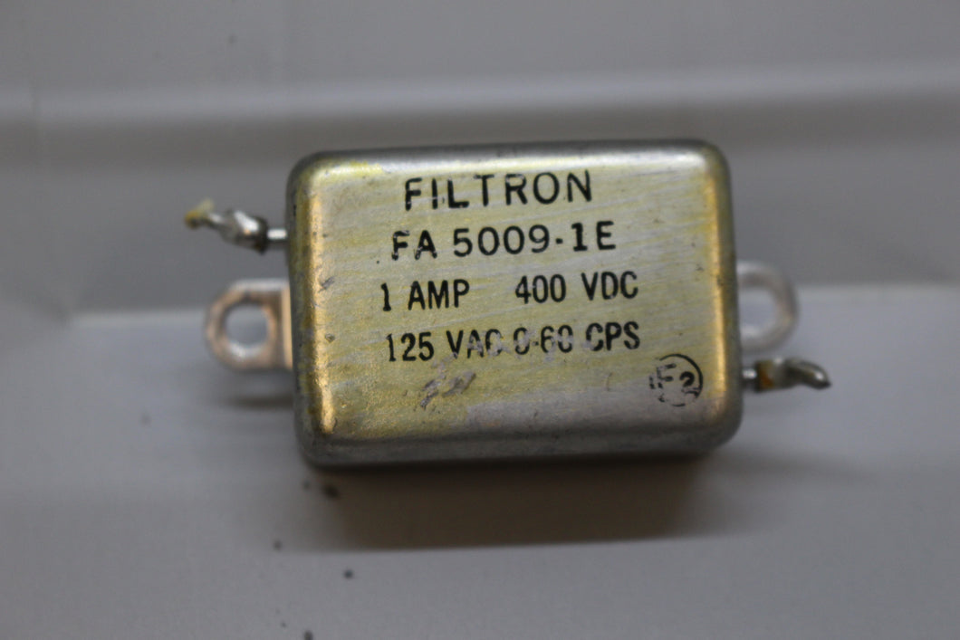 Filtron Capacitor - FA5009-1E - 1 AMP - 400 VDV - 125 VAC - 0-60 CPS - Used