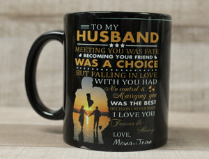 To My Husband, Meeting You Was Fate Coffee Cup Mug - Wife Rainbow Love - New