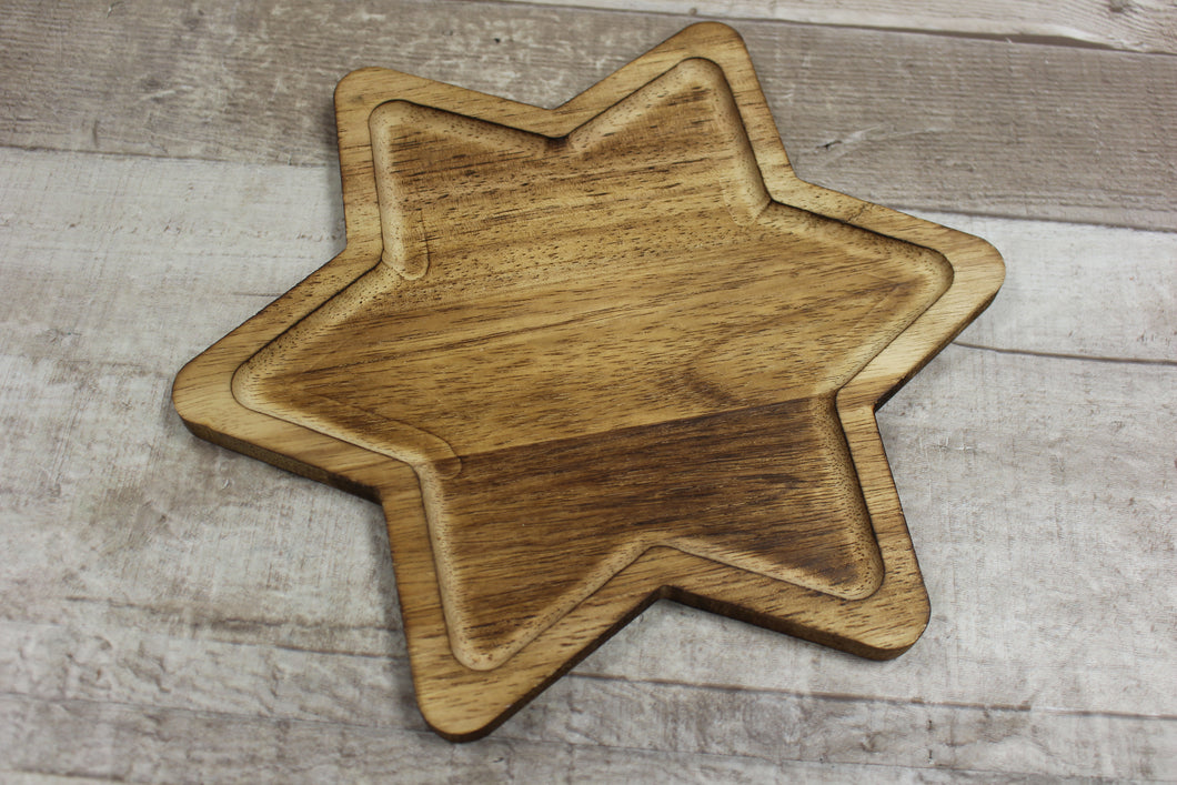 Star Of David Wooden Board Plate - New