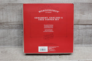 Wondershop By Target Ornament, Garland and Tree Topper Set Black -New