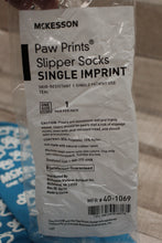 Load image into Gallery viewer, McKesson Paw Prints Slipper Socks Single Imprint, Teal, Set of 2, New!