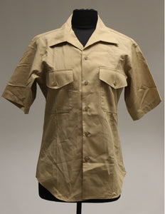 US DSCP Men's Tan Khaki Short Sleeve Shirt - Size: 16 - 8405-01-515-8976 - Used