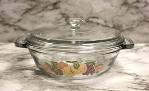 Anchor Ovenware 1.5 Qt. Casserole Dish with Lid - 8.25" Diameter - USA - Used