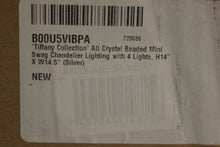 Load image into Gallery viewer, Tiffany Collection All Crystal Beaded Mini Swag Chandelier W/ 4 Lights - Silver