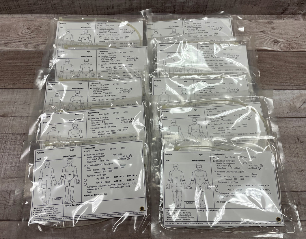 H&H Medical First Responder Casualty Response Cards - Pack of 10 - HHTC3V1 - New