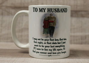 To My Husband, Meeting You Was Fate Coffee Cup Mug - Wife Rainbow Love - New