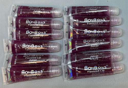BonBons Flavored Lip Gloss Juicer - Wet Shine - Set of 12 - Wild Berries - New
