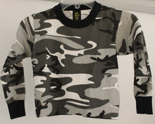 Load image into Gallery viewer, Children&#39;s Black/White Camo Long Sleeve T-Shirt, Size: 2/4