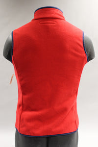 Amazon Essential Women's Full-Zip Polar Fleece Vest - Small - Red/Navy - New