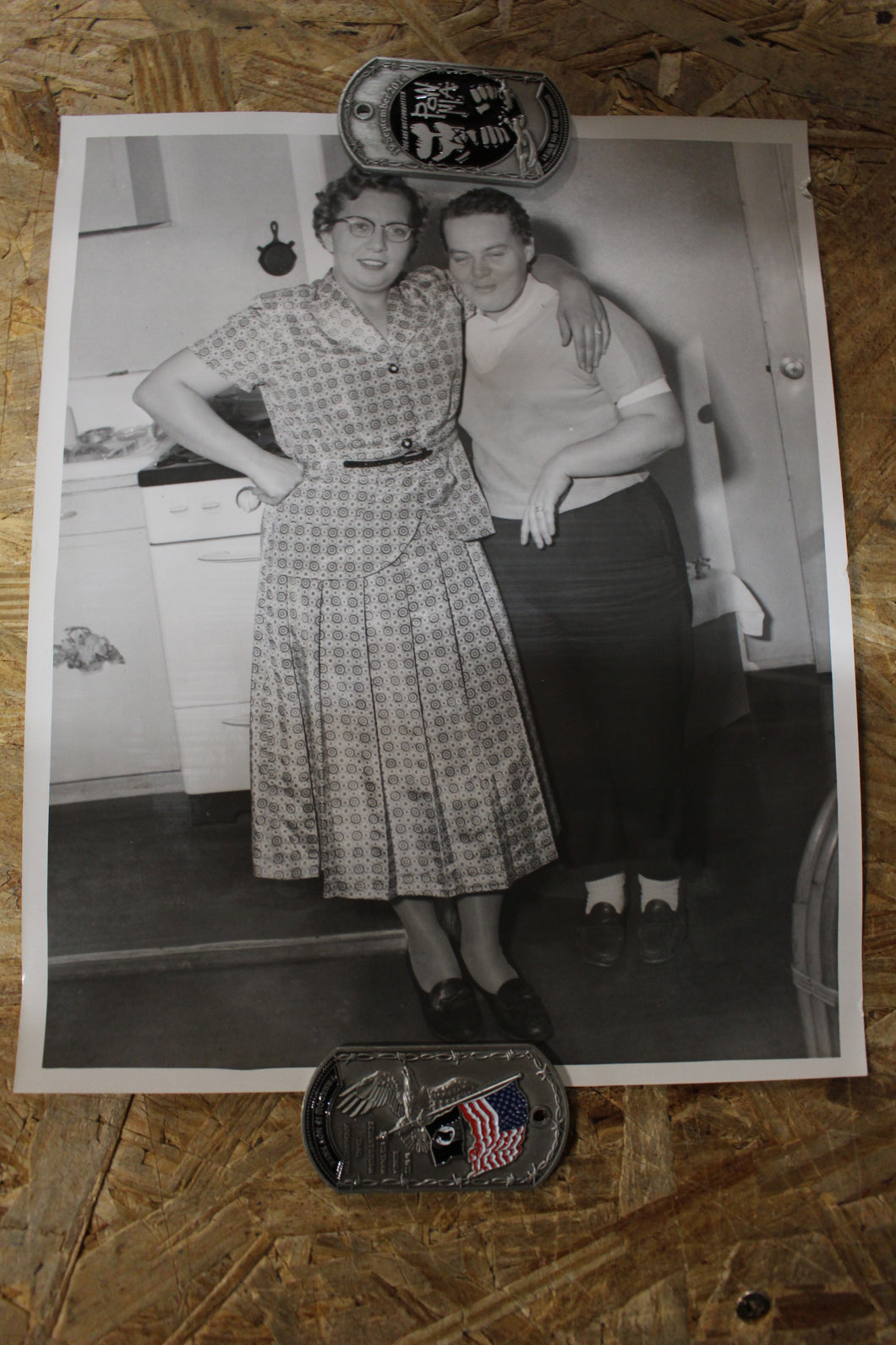 Vintage Authentic and Original Photo Women Posing Together In Kitchen -Used