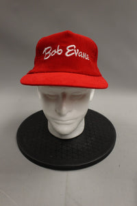 Vintage Bob Evans Soft Fuzzy Workers Hat -Red -Used
