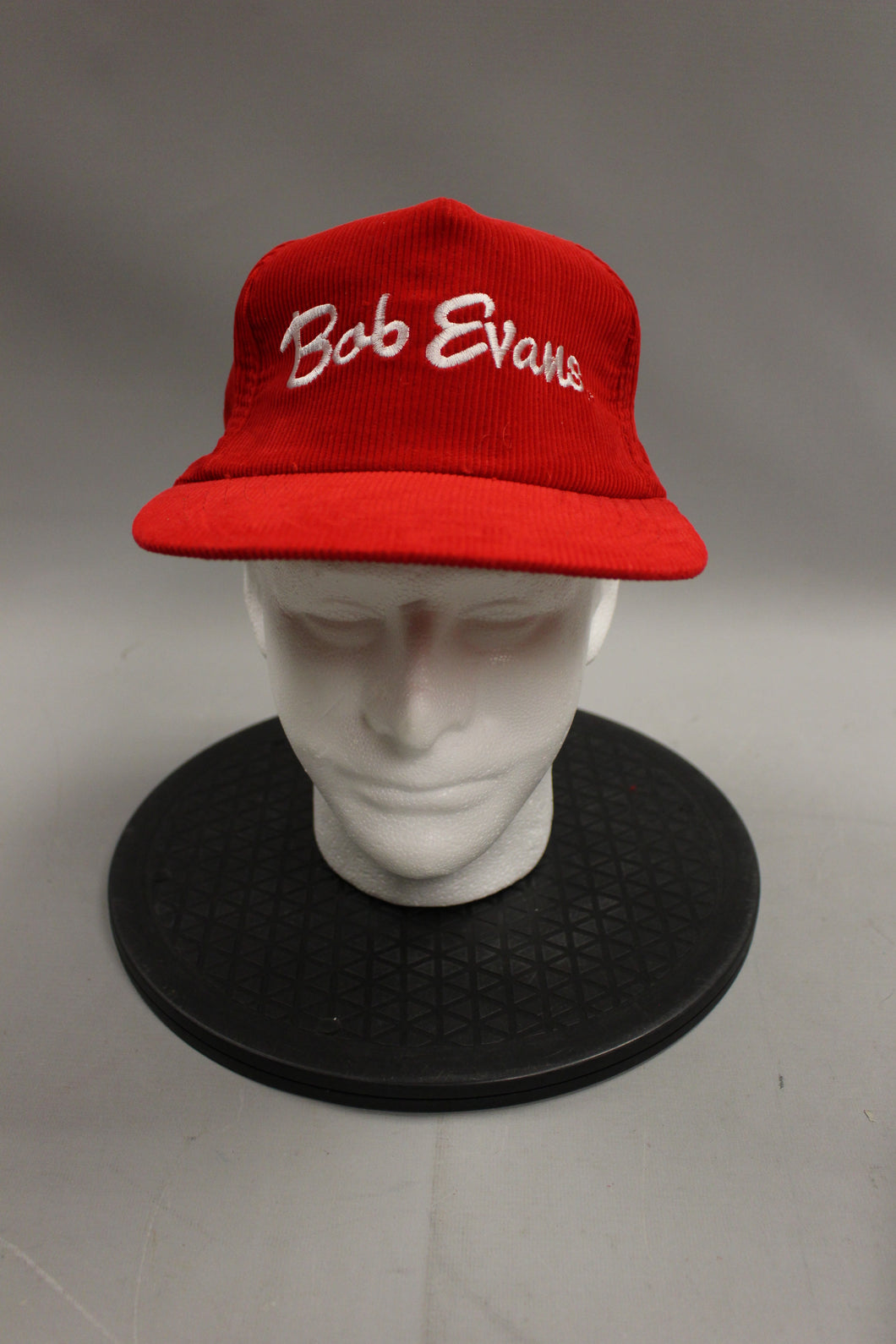 Vintage Bob Evans Soft Fuzzy Workers Hat -Red -Used