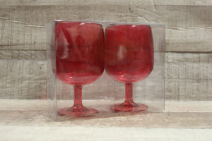 Valentines Day Wine Glass Plastic Cups Set Of Two -New