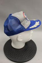 Load image into Gallery viewer, 1989 P51 Mustang Pilot Reunion Denver Mesh Snapback Hat -Blue/Grey -Used