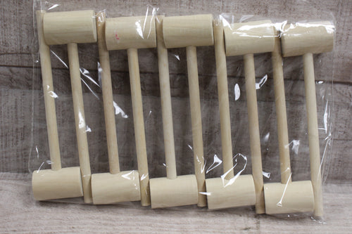 10 Pack Children's Miniature Wooden Hammer For Candy Chocolate Mold -New