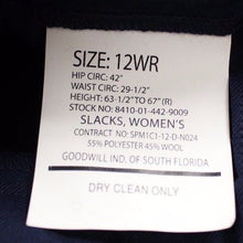Load image into Gallery viewer, Air Force Ladies Dress Blue Slacks, NSN 8410-01-442-9009, Size: 12WR, NEW!