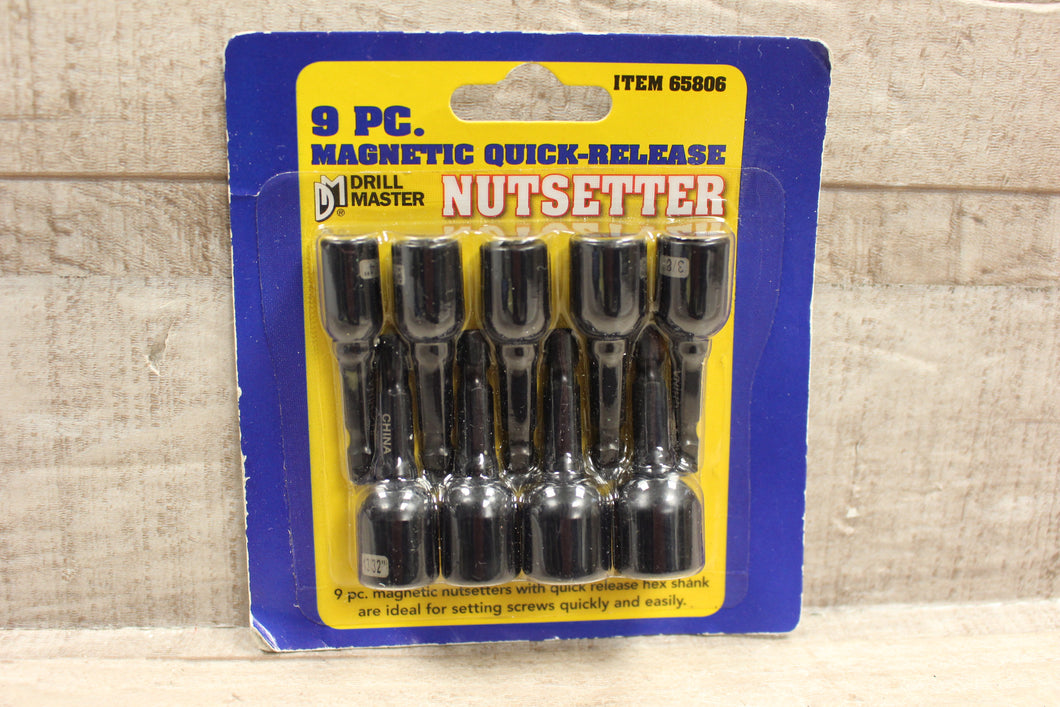 Drill Master 9-Piece Magnetic Quick-Release Nutsetter -New