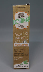 Dr. Ginger Activated White Charcoal Toothpaste - 4oz - New