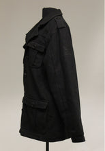Load image into Gallery viewer, BKE 67 Black Lined Button Up Coat. Medium
