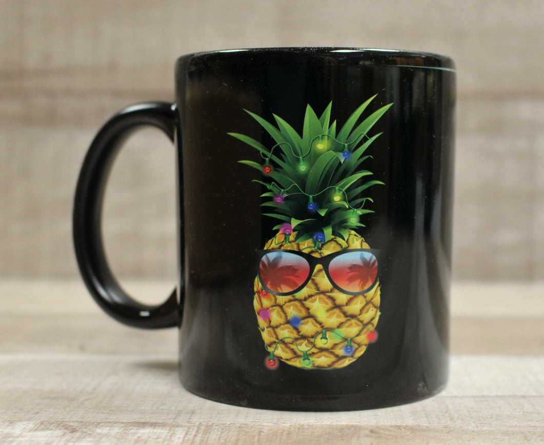 Christmas Pineapple Coffee Cup Mug - Lights Sunglasses - New