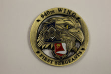 Load image into Gallery viewer, 940th Wing First Sergeants Eagle Challenge Coin