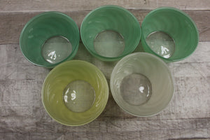 Set Of 5 Vintage Glass Serving Bowl Dishes Set - Multicolor - Used