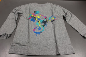 The Children's Place Long Sleeve Gray Girls Biker Shirt, Small (5/6), New