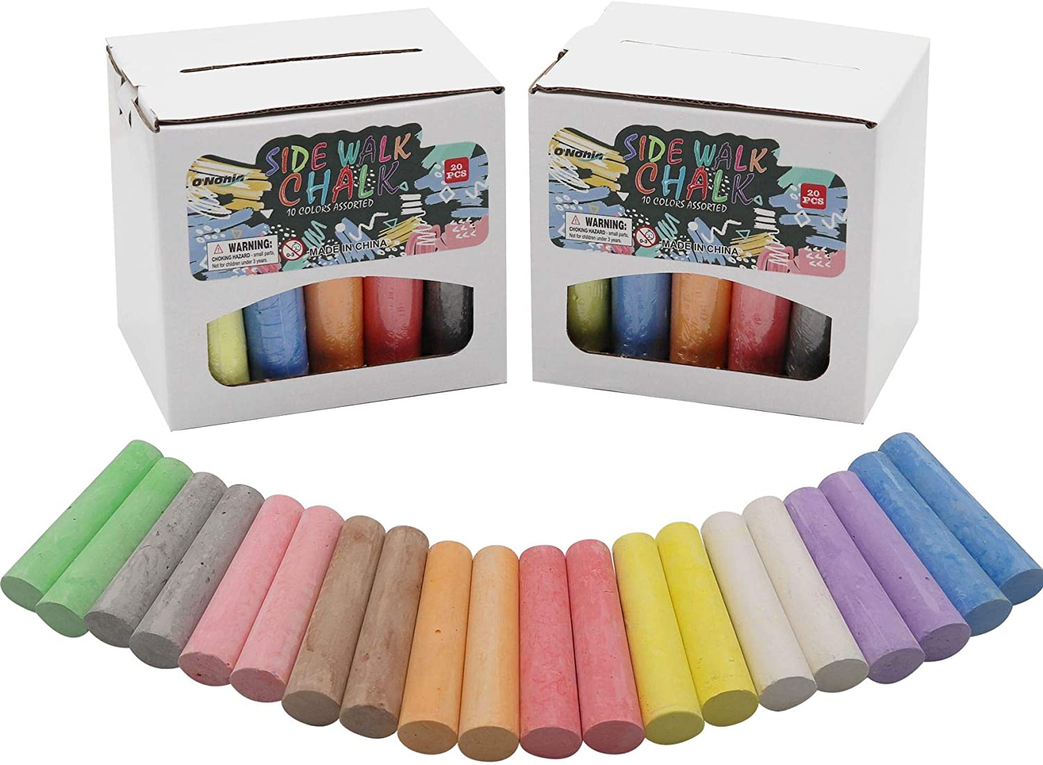 Sidewalk Chalk 40 Counts - 10 Colors - Washable Outside Chalk - New –  Military Steals and Surplus
