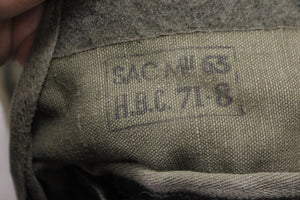 WWII French Army Canvas Gas Mask Bag - Used