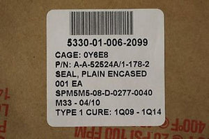 Plain Encased Seal - P/N: A-A-52524A/1-178-2 - NSN: 5330-01-006-2099 - New